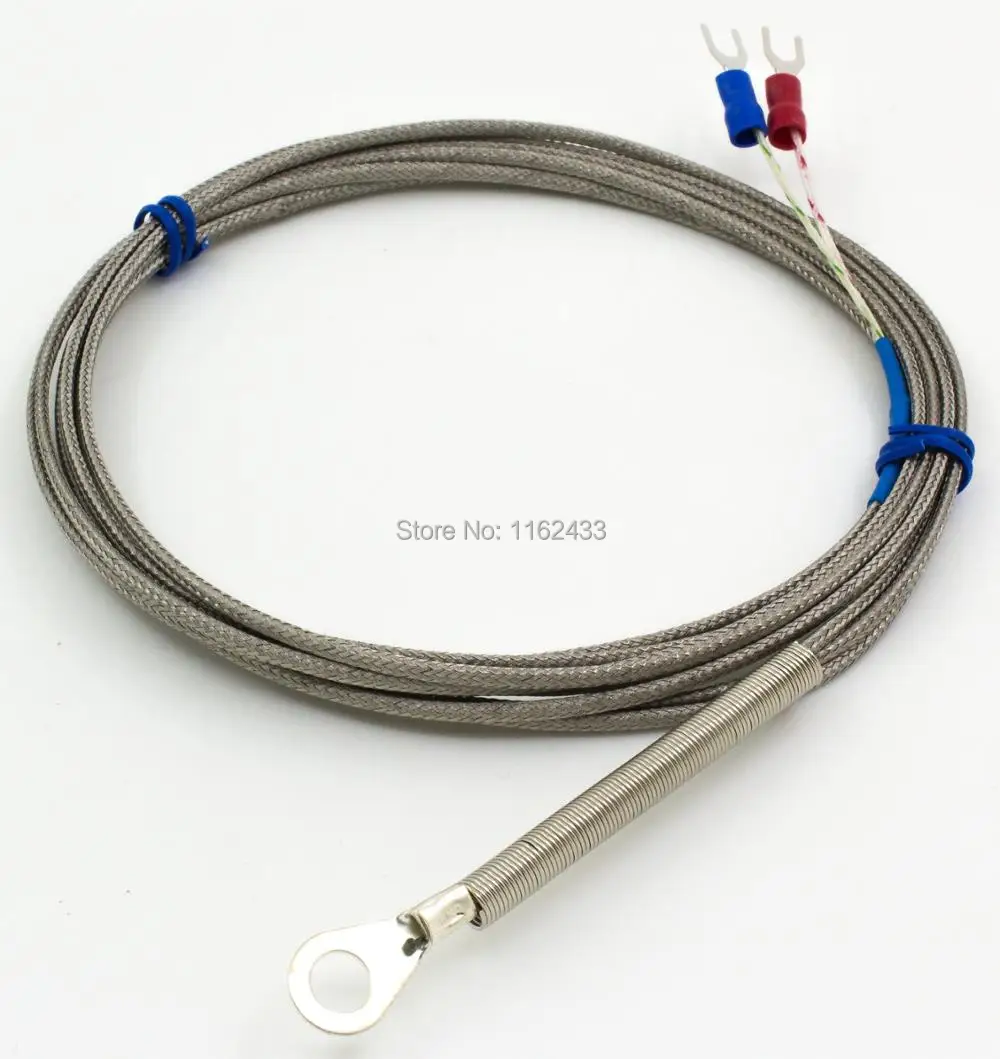 

FTARR01 K E J type 3m metal screening cable 5mm 6mm diameter hole ring head thermocouple temperature sensor