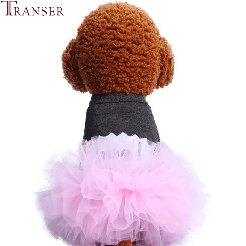 Transer сладкий розовый собака платье для маленьких собак платье-пачка с оборками; короткий рукав Щенок Одежда, товары для домашних животных поставки 90610
