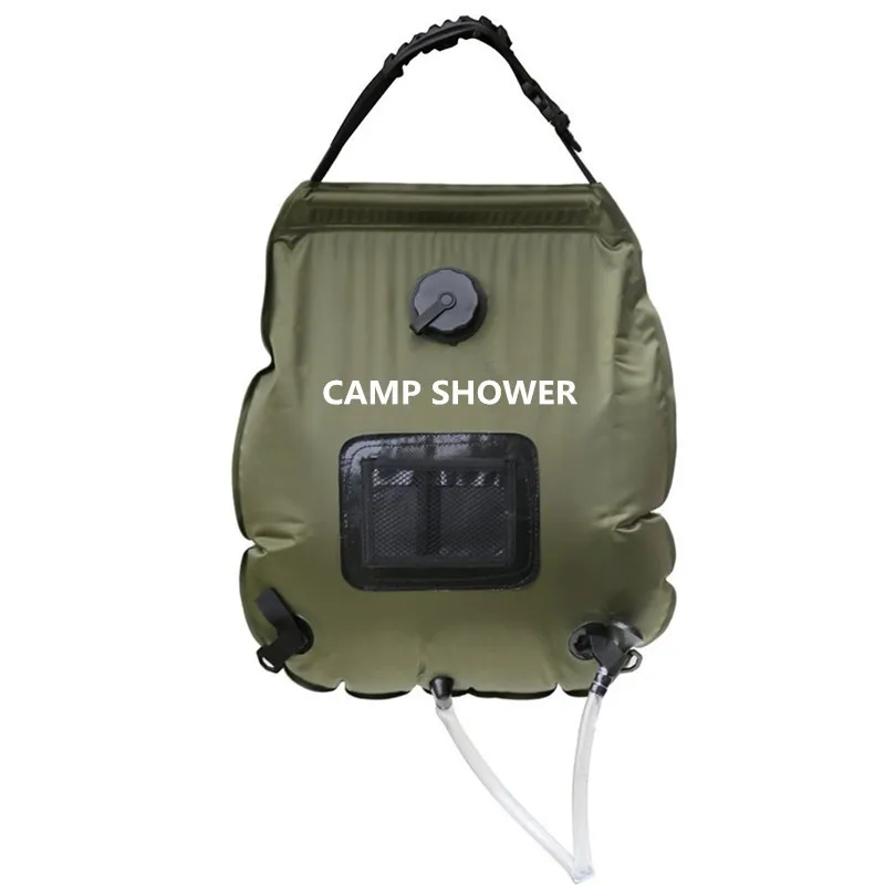 20L Army green Folding Water Shower Bag Outdoor Camping Hiking Self