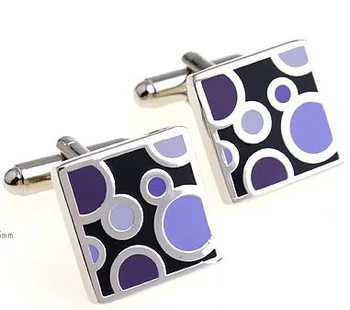 

Men Gift Shirt Cuff Links Wholesale&retail Purple Color Copper Material Fashion Square Design