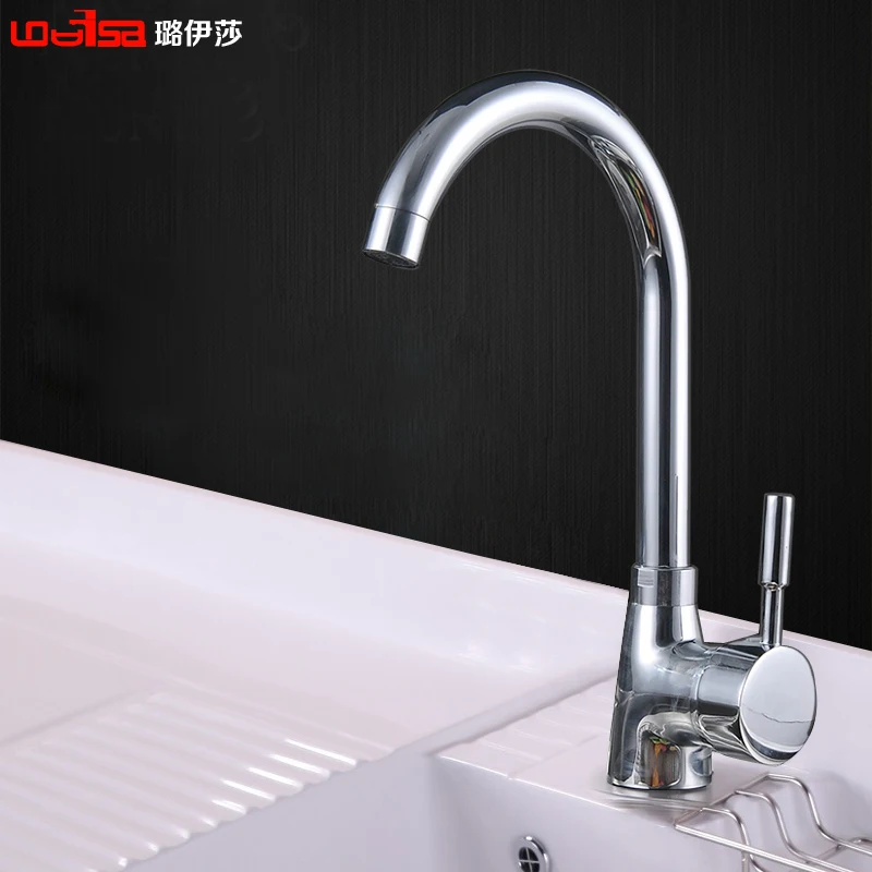 Free shipping Brass chrome luxury kitchen faucet deck mounted modern kitchen sink mixer tap discount kitchen