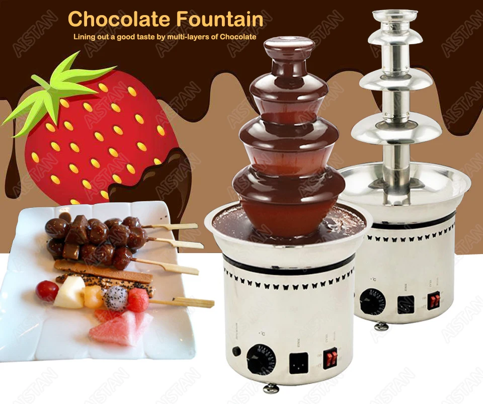 DH296 Electrical Chocolate Fountain Chocolate Melt Fondue waterfall Machine 4/5/6/7 Layers Hotel and Buffet Equipment
