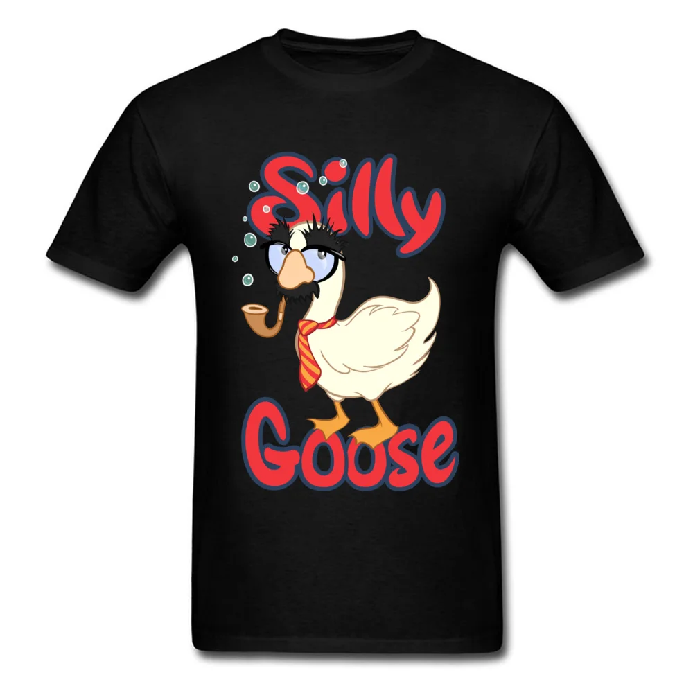 Silly Goose Simple Style Tops T Shirt Short Sleeve for Men Cotton Thanksgiving Day O-Neck T-shirts Hip hop Tee-Shirts Coupons Silly Goose black