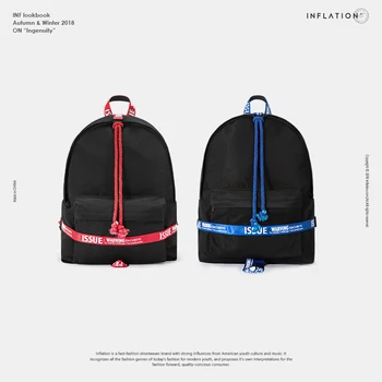 

INFLATION Backpack Women Men Travel Bags Men Vintage School Bags Letter Tape Fashion Back Pack School Bag for Boy 190AI2018