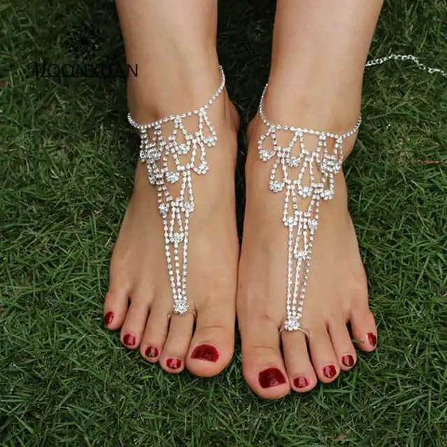 foot bracelet Bridal accessories jewelry foot Women sexy rhinestone