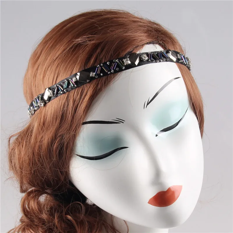 Summer Punk Style Hippie Headband Vintage Shiny Metal Rhinestone