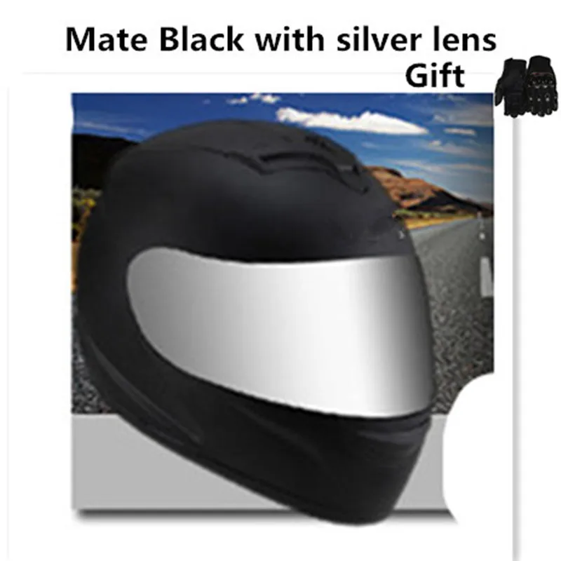 Лидер продаж, внедорожные шлемы для горных гонок, горный шлем с полным лицом, мотоциклетный шлем с перекрестными касками - Цвет: matte silver lens
