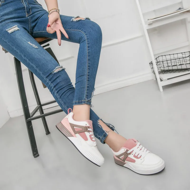 JINBEILEE Spring and Autumn Edition New Female Skateboard Shoes Sports Casual Shoes Fashion Small White Shoes Women