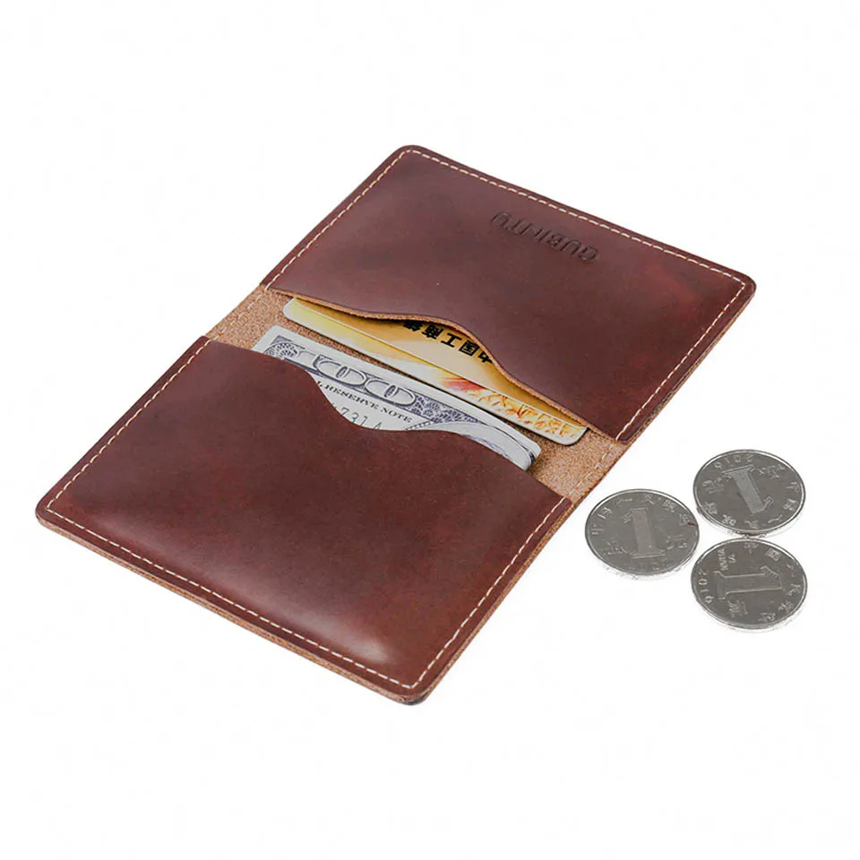 Gubintu Geniune Leather Men Short Wallets Causal Wallets Passcard Pocket Card Holder Coin Pocket Fashion Wallets For Men