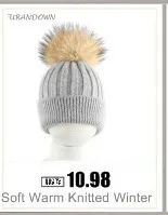 Furandawn/Новинка года; модная зимняя шапка для детей; теплая вязаная шапочка; детские меховые шапки с помпоном; шапочки с помпоном