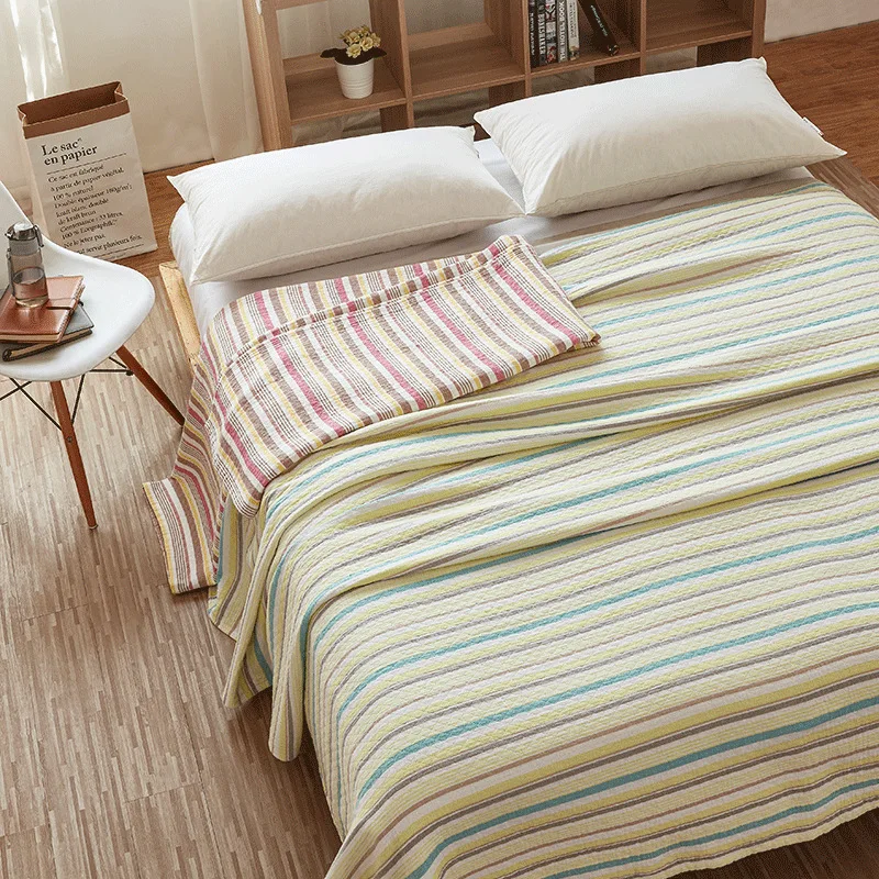 Buy Plaid Cotton Towel Blanket Summer Thin Bedspread