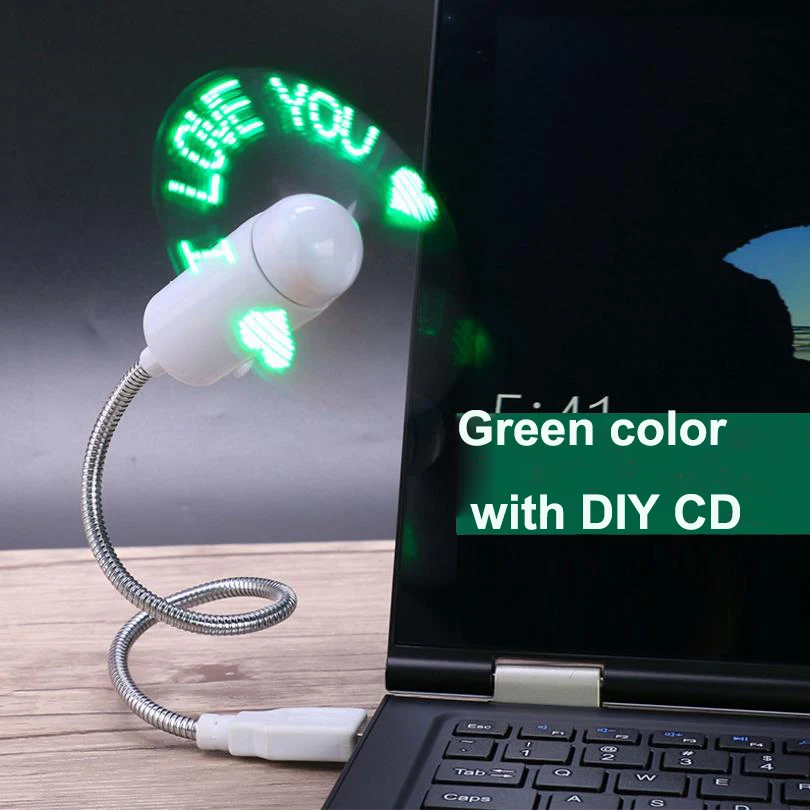 Регулируемый мини светодиодный usb-вентилятор DIY Программирование любых символов сообщения слово мини-вентилятор креативный охладитель воздуха