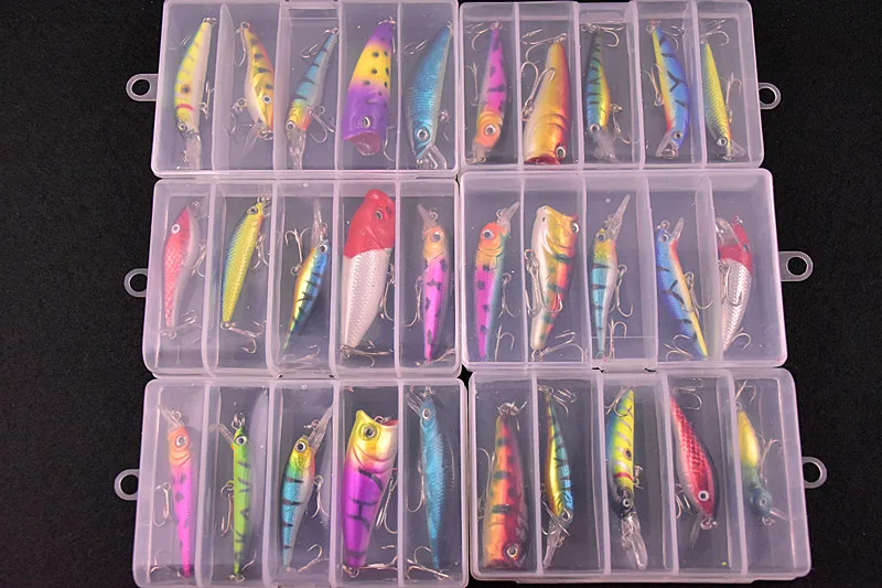 Fishing Lure Bait Kit VIB Popper Crank Minnow Pencil Artificial Lures 5