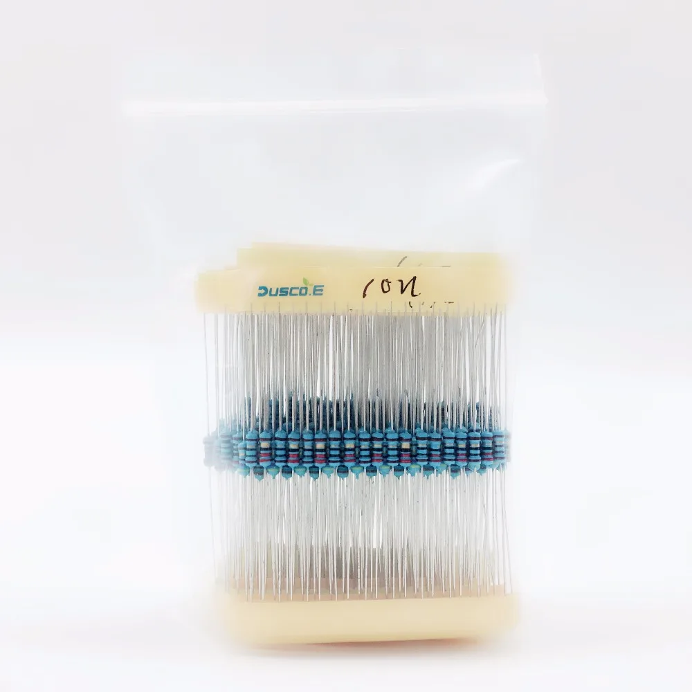 

300Pcs/Pack 10 ohm -1M ohm 1/4w 1% Metal Film Resistor Resistance Assortment Kit Set 30 Kinds Each 10pcs 1k 10k for Arduino UNO
