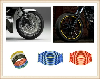 

Universal Motorcycle shape wheel steel ring wheel tires reflective stickers for HONDA CBR500R CB500F X GROM RC51 RVT1000