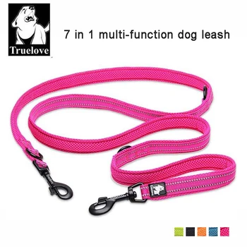 

Truelove 7 In 1 Multi-Function Adjustable Dog Lead Hand Free Pet Training Leash Reflective Multi-Purpose Dog Leash Walk 2 Dogs