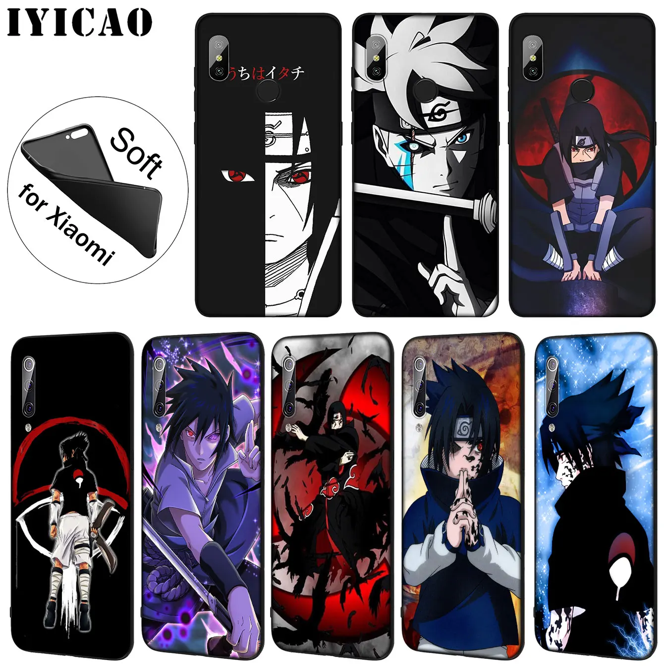 IYICAO Naruto Uchiha Itachi Sasuke Мягкий силиконовый чехол для телефона Xiaomi Mi 10 9 9T CC9 CC9E 8 SE A3 Pro A1