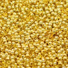 Обжимные бусины из DoreenBeads сплава, Круглые, золотого цвета, 1 мм, 2 мм(1/"), 250 шт