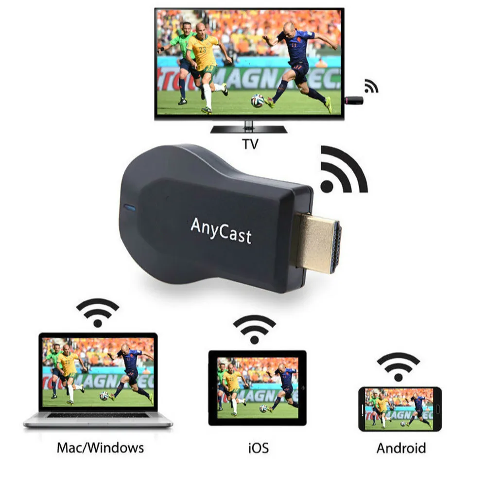 Беспроводной HDMI tv Stick AnyCast M2 Airplay WiFi Дисплей ТВ Ключ Приемник Miracast для телефона Android PC