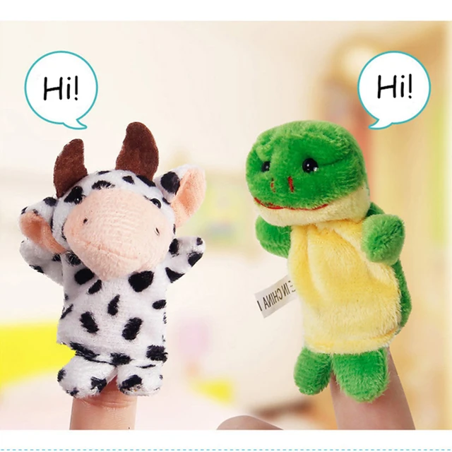 10PCS Animal Finger Puppet Plush Toy for Children Baby Favor Dolls Tell Story Props Cute Cartoon Fingerdoll Kids Soothing Baby 6