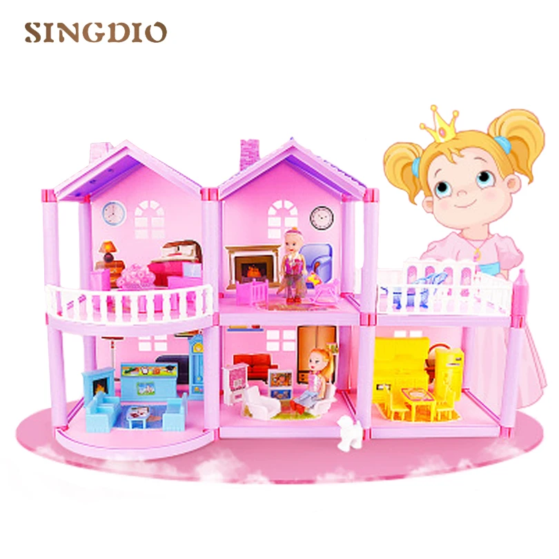 DIY принцесса Кукольный дом маленькая вилла мечта дом замок моделирование комната мечта девушка игрушка миниатюрная мебель детский подарок