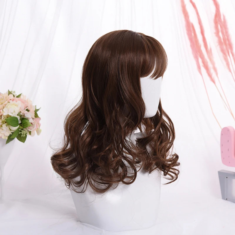 Красивый длинный коричневый кудрявый женский парик для косплея синтетический