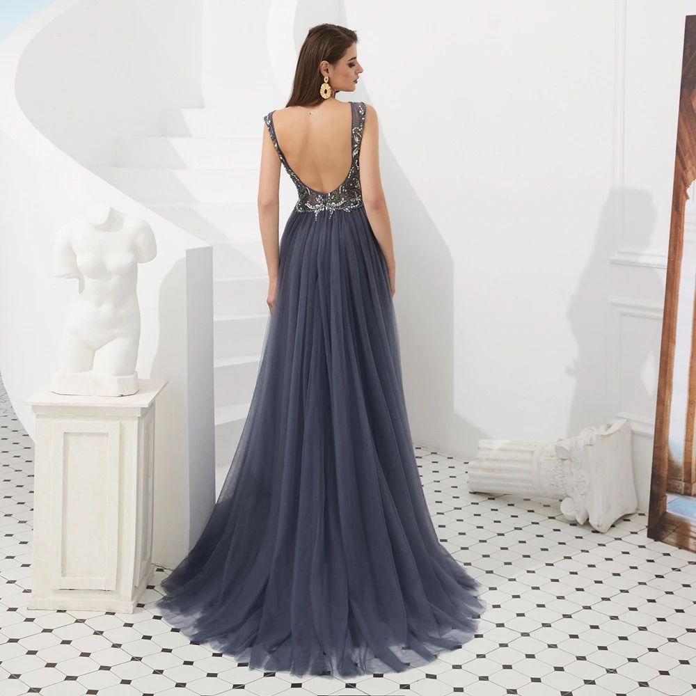 Evening Dresses Long 2018 Wholesale Luxury Sexy Mermaid Gray/Wine Red Train Sleeveless Beading Crystal Evening Gowns Prom Party Evening Dresses Long 2018 Wholesale Luxury Sexy Mermaid Gray/Wine Red Train Sleeveless Beading Crystal Evening Gowns Prom Party