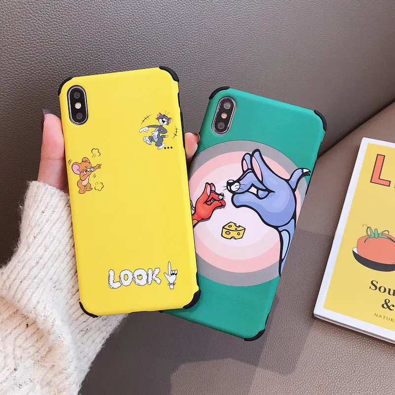 

Soft Silicone Case Tom and Jerry Cover Coque For iPhone X Protector Case Fundas For iPhone XR Xs Max 7 8 6 6s Plus Phone Cases
