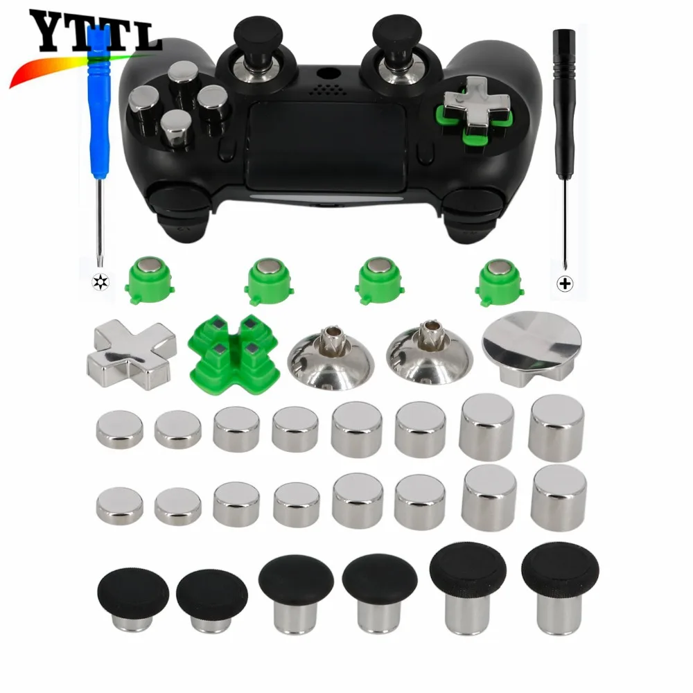 

31 in 1 Metal Magnetic Bullet Button,Thumb sticks Joysticks,Dpads with T8 Open Tool Replacement set for PS4\ Slim\Pro Controller