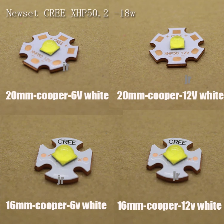 CREE XHP50 6500 К XHP50.2 6500 К холодный белый светодио дный диода излучатель 6 В 12 В с 16 мм 20 мм Cooper PCB