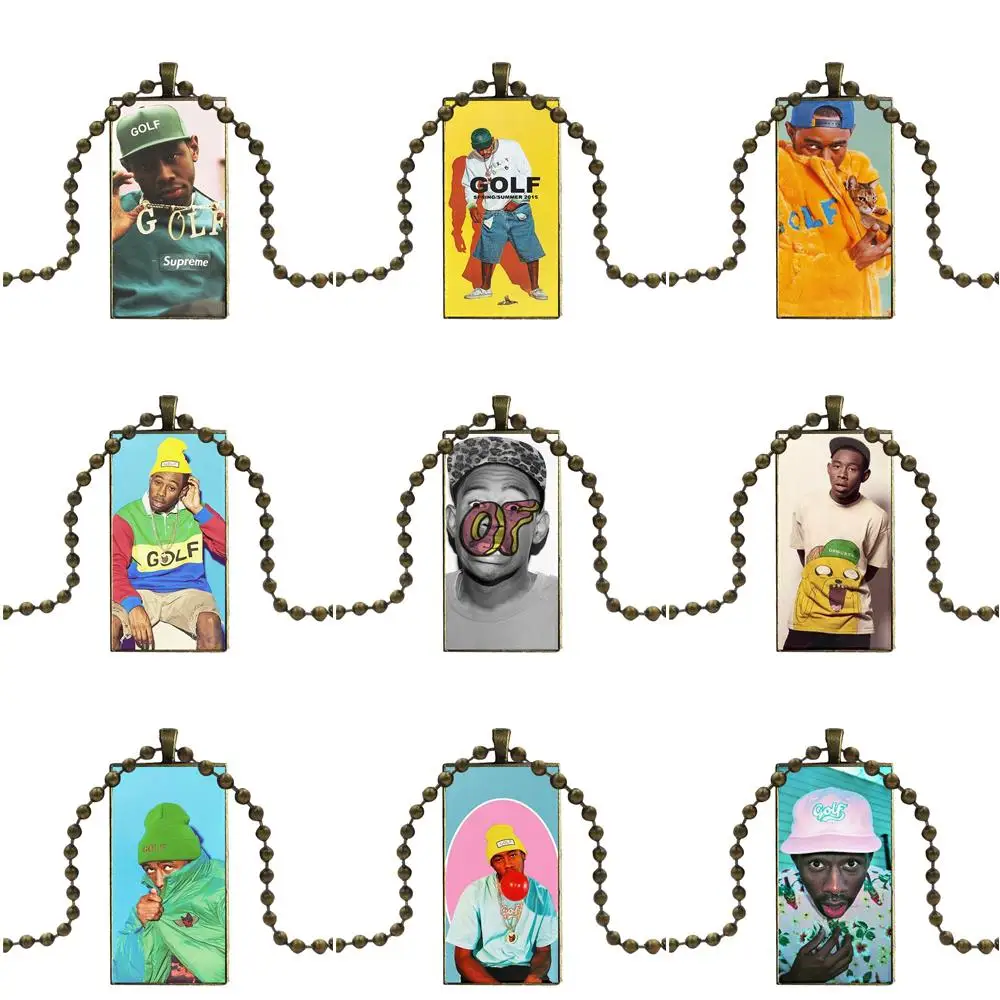 EJ glaze Golf Wang Tyler The Creator Ofwgkta стеклянное колье с кабошоном прямоугольное ожерелье