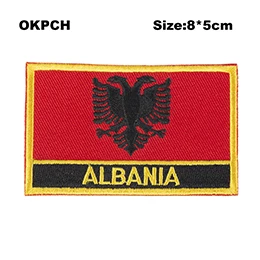 Albania Железный на флаге патчи пилы на значки, патчи для одежды Albania PT0001-3 - Окраска металла: PT0001-R