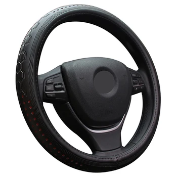 

General Original Brand 38cm Leather Top Grade Car Steering Wheel Cover Car Accessories Real leather Four Season General