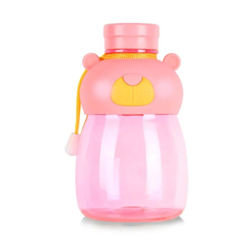 BPA Free Leak-Proof Kids Feeding Bottles Cups for Babies Water Milk Bottle Children Sport School Drinking Cup - Цвет: Pink Bear