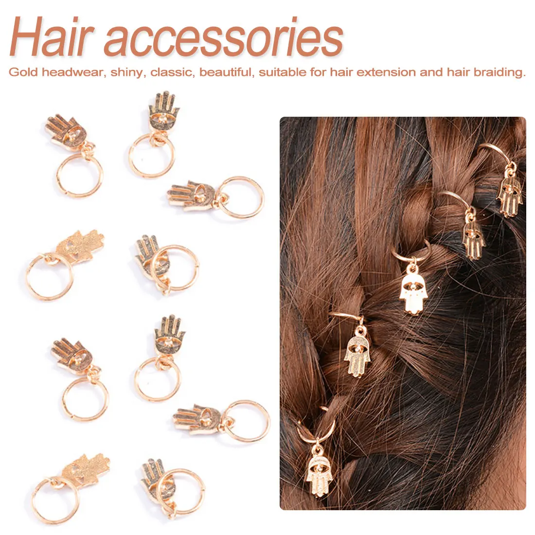 

5pcs/set Summer Beach Style Salable Fashion Silvery Golden Hairpin Compiled Shell Aolly Rock Dread lock punk style Hair Clip