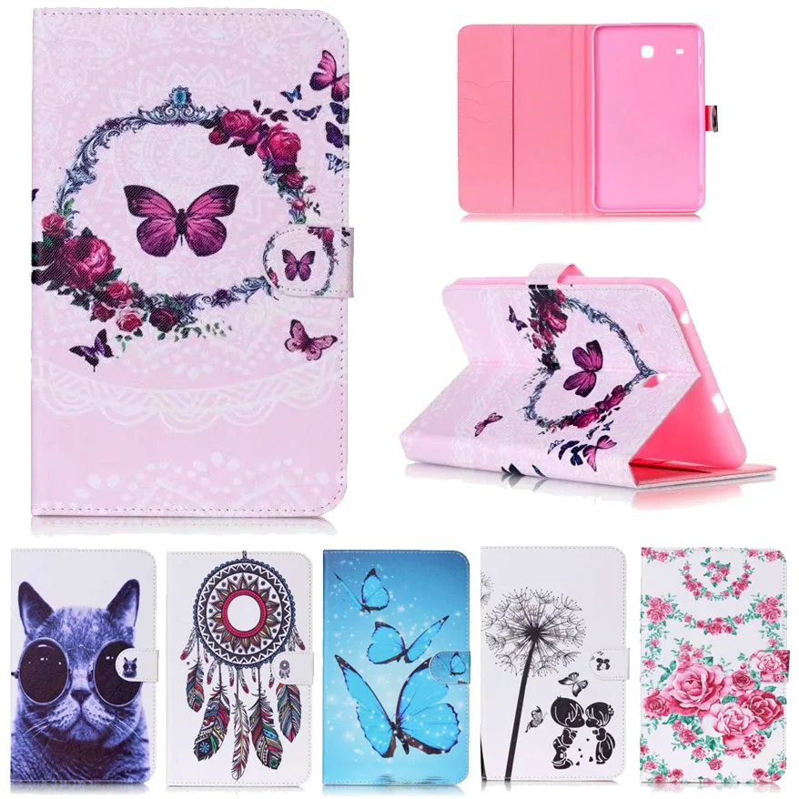 Wallet Flip Tablet Cases For Samsung Galaxy Tab E 8.0 Case T377 Love