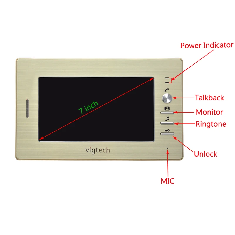 Vigtech домашний 7 ''ЖК-видео домофон система Комплект 700TVL RFID Водонепроницаемая ИК камера ночного видения Бесплатная доставка