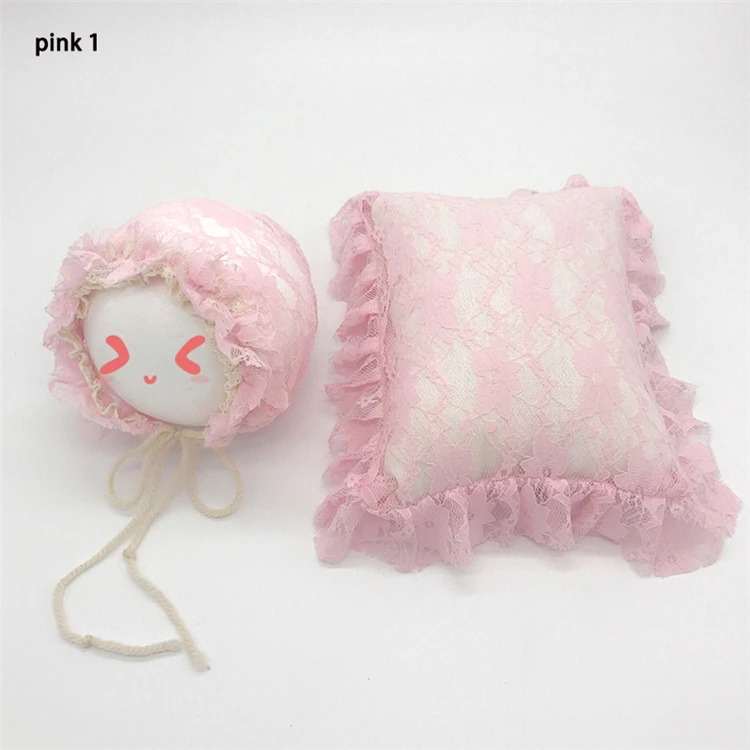 Foto do Bebê Adereços Acessórios Bebe Menina Rendas Chapéu Posando Travesseiro 2 Pçs Conjunto Recém-nascido Infantil Fotos Roupas Beanie 12 High Quality Mamãe e Bebê