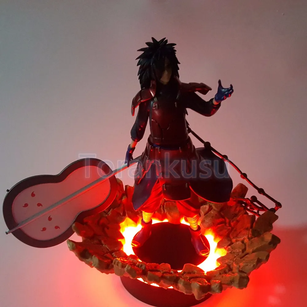 Наруто фигурка Мадара светодиодный светильник рок база DIY дисплей Игрушка Аниме Uzumaki Наруто Статуэтка Учиха Мадара DIY94