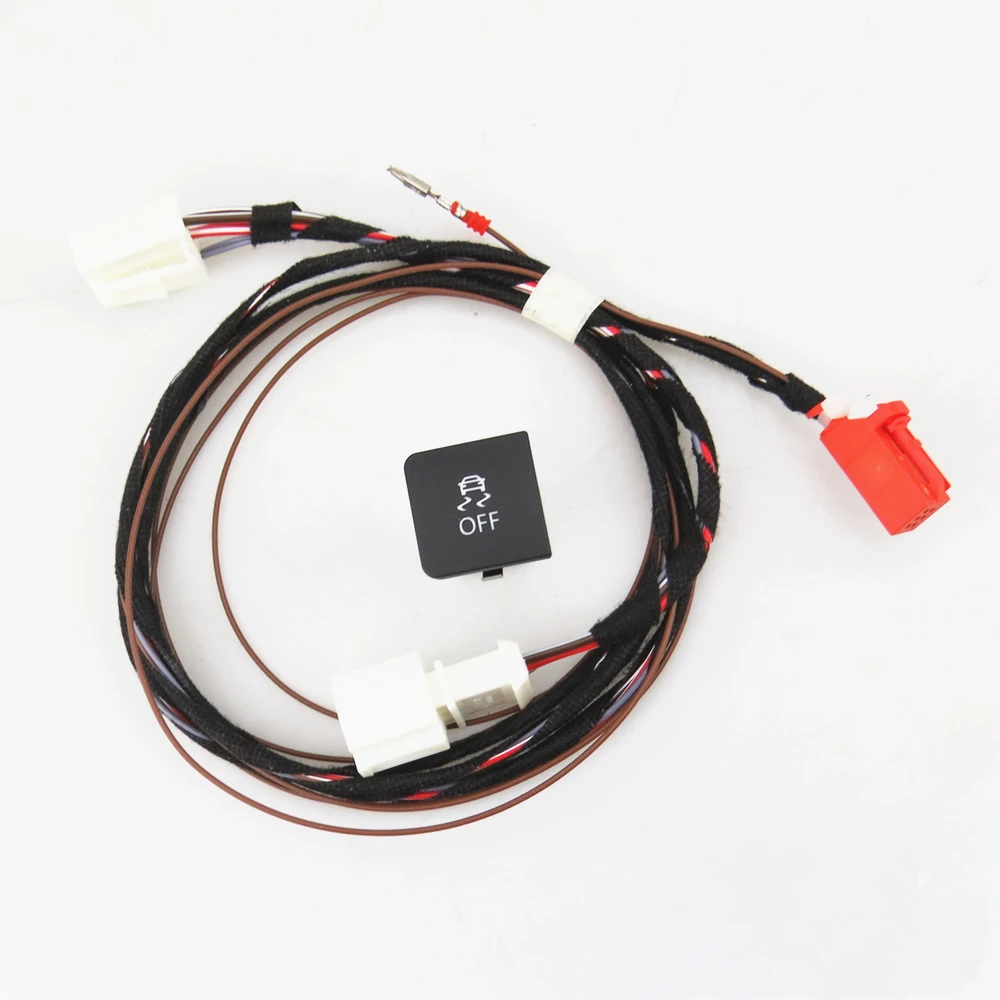 Best READXT For VW Golf MK6 Jetta 5 MK5 6 ESP OFF ASR Switch Button With Cable Harness Plug Auto Accessories 1KD927117 1KD 927 117