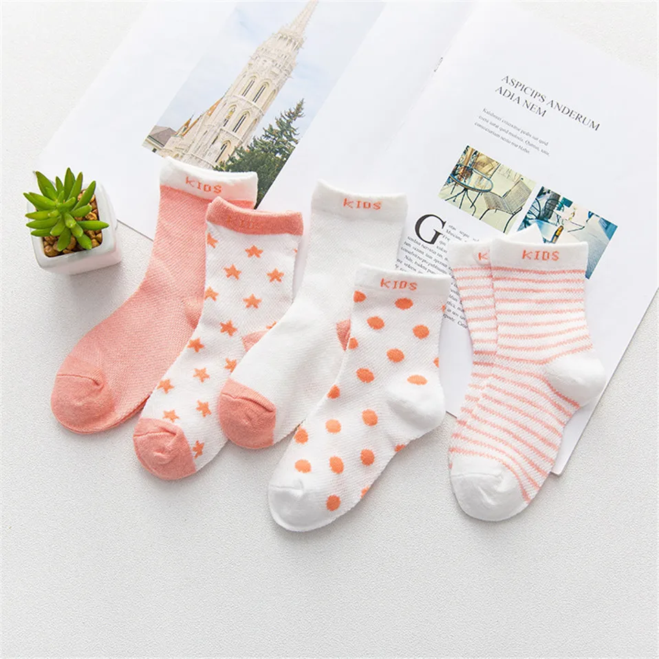 10 шт./лот = 5 пар, хлопковые носки для маленьких девочек и мальчиков милые носки-тапочки в полоску для новорожденных Meias короткие носки для детей от 0 до 24 месяцев