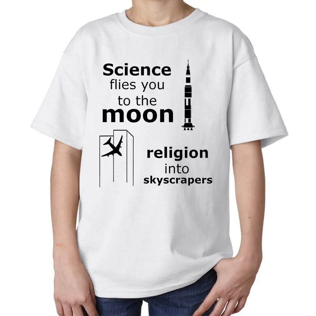 2019 _ белая футболка унисекс из 100% хлопка с надписью «Наука»
