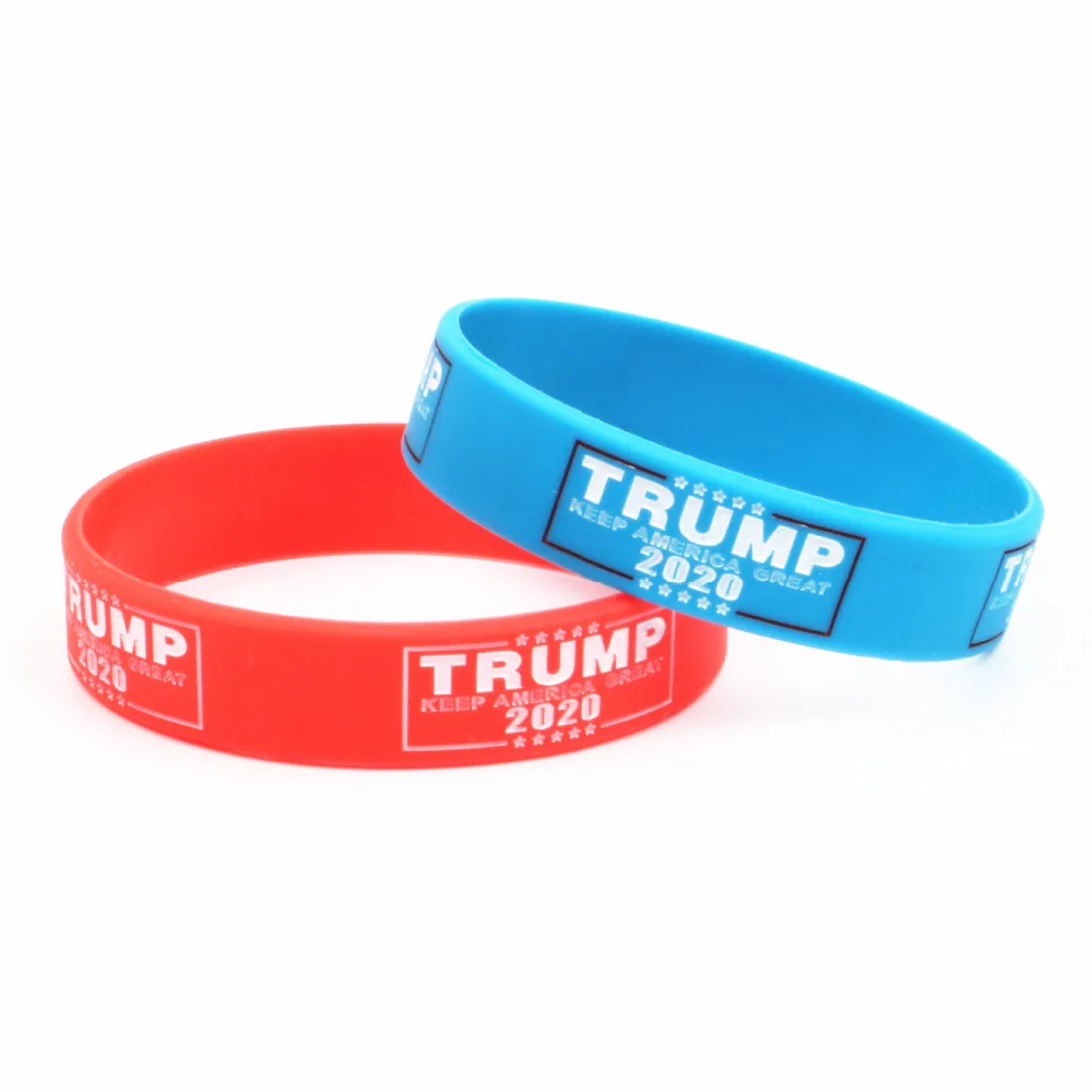 1 шт. силиконовый браслет Trump Keep America Great 2020 красный синий поддержка резиновые