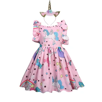 Unicorn Strappy Backless Dress and Headband