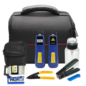 

FTTH Fiber Optic Tool Kit with Fiber Cleaver Optical Power Meter Visual Fault Lcator 1mW