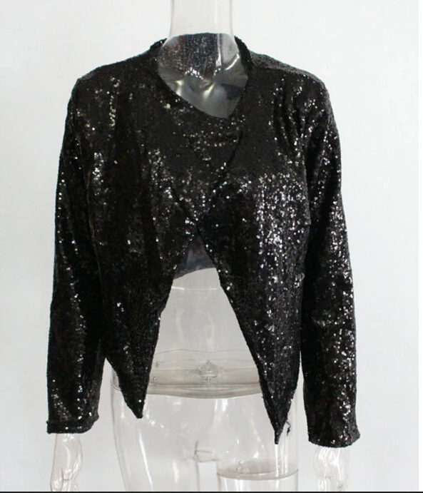sequin short sleeve jacket