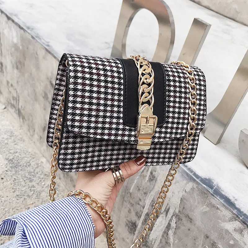 

Vintage Plaid High Quality Pu Ladies Casual Handbag Shoulder Bag Crossbody Mini Messenger Bag For Women Bolsa