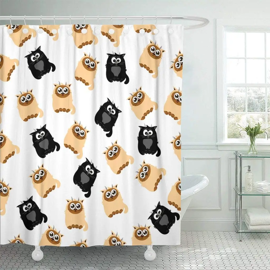 

Shower Curtain with Hooks Animal Very High Original Trendy with Cute Cat Baby Beautiful Cartoon Character Child Bath Curtains