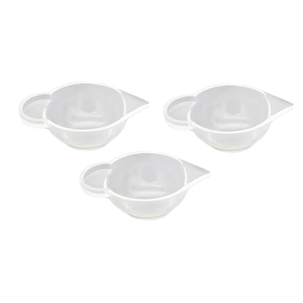 3 pieces clear silicone reusable mixing measuring cups liquid epoxy resin hobby craft casting jewelry making diy tools
