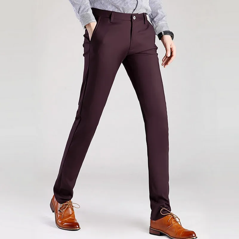 Buy Solid Color Plus Size Slim Fit Straight Men Dress